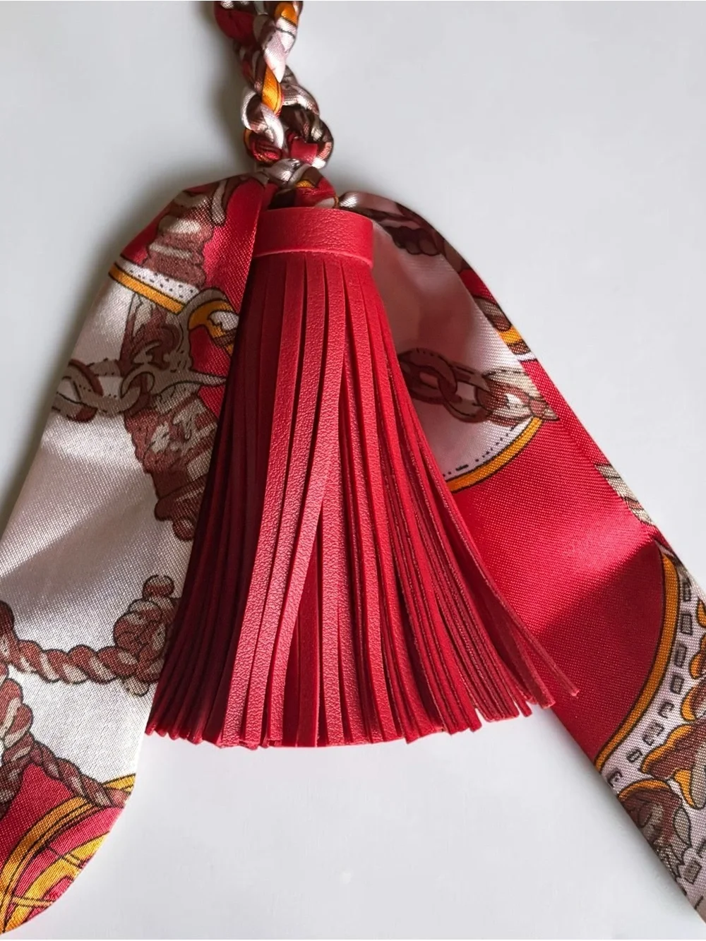 Red Tassel Scarf Bag Charm